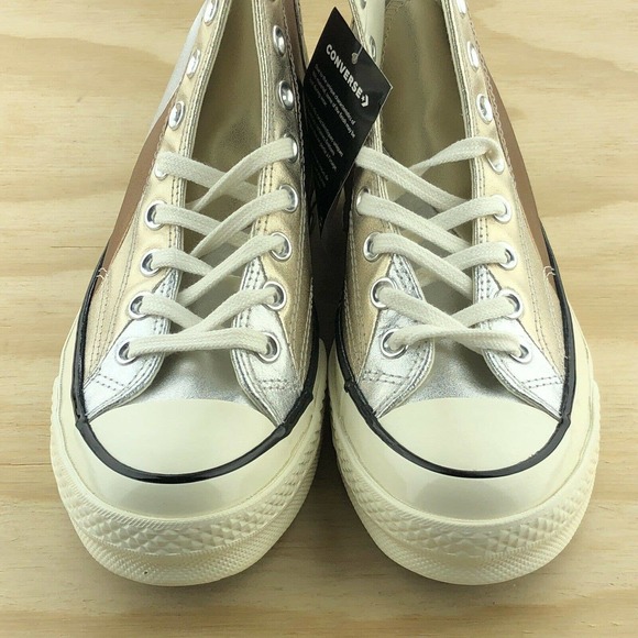 Converse Chuck Taylor 70 Hi Metallic Leather Shoes - Picture 7 of 9
